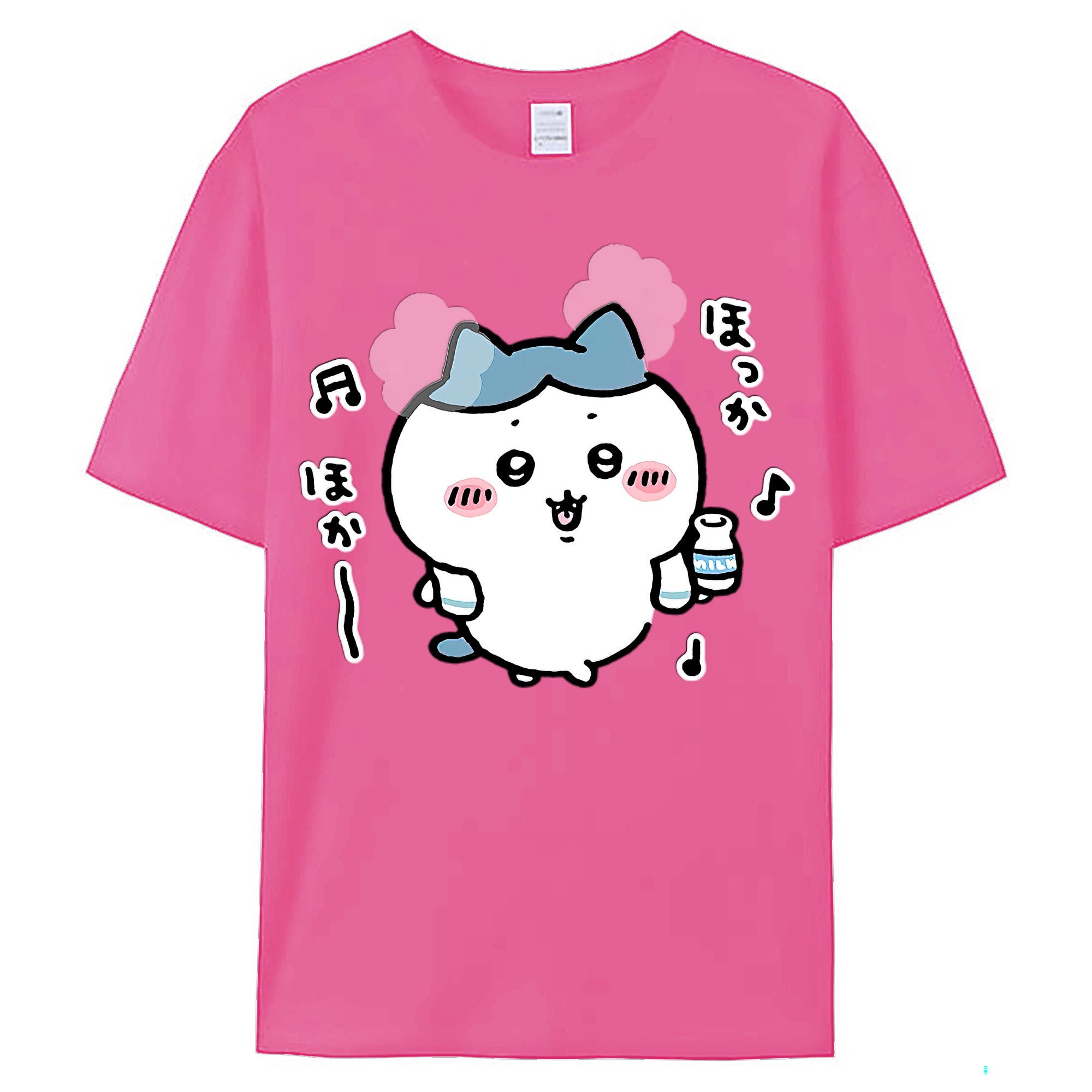 （画像用） ちいかわ ハチワレ Chii-kawa hachiware レディースカジュアルプリントTシャツ（綿100％）